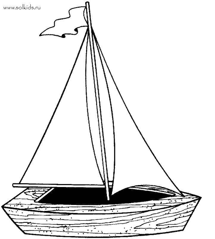 Название: Раскраска Лодка с парусом. Категория: раскраски для маленьких. Теги: лодка.