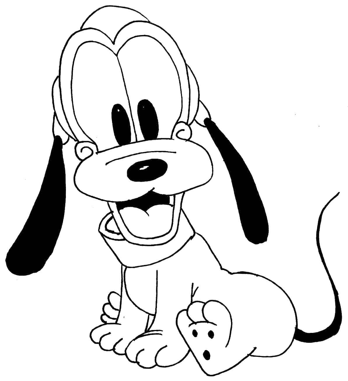 Coloring Baby Pluto. Category cartoons. Tags:  Disney, Mickey Mouse, Pluto.