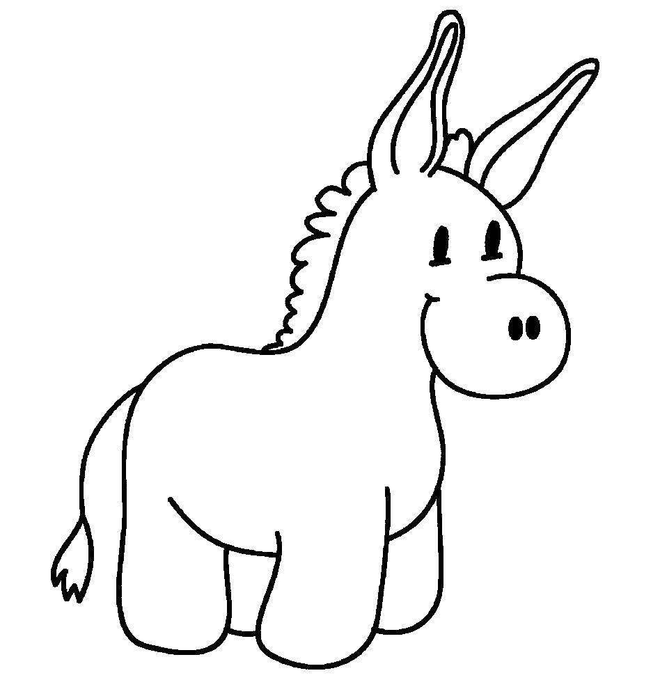 Coloring Donkey. Category coloring for little ones. Tags:  donkey , donkey.