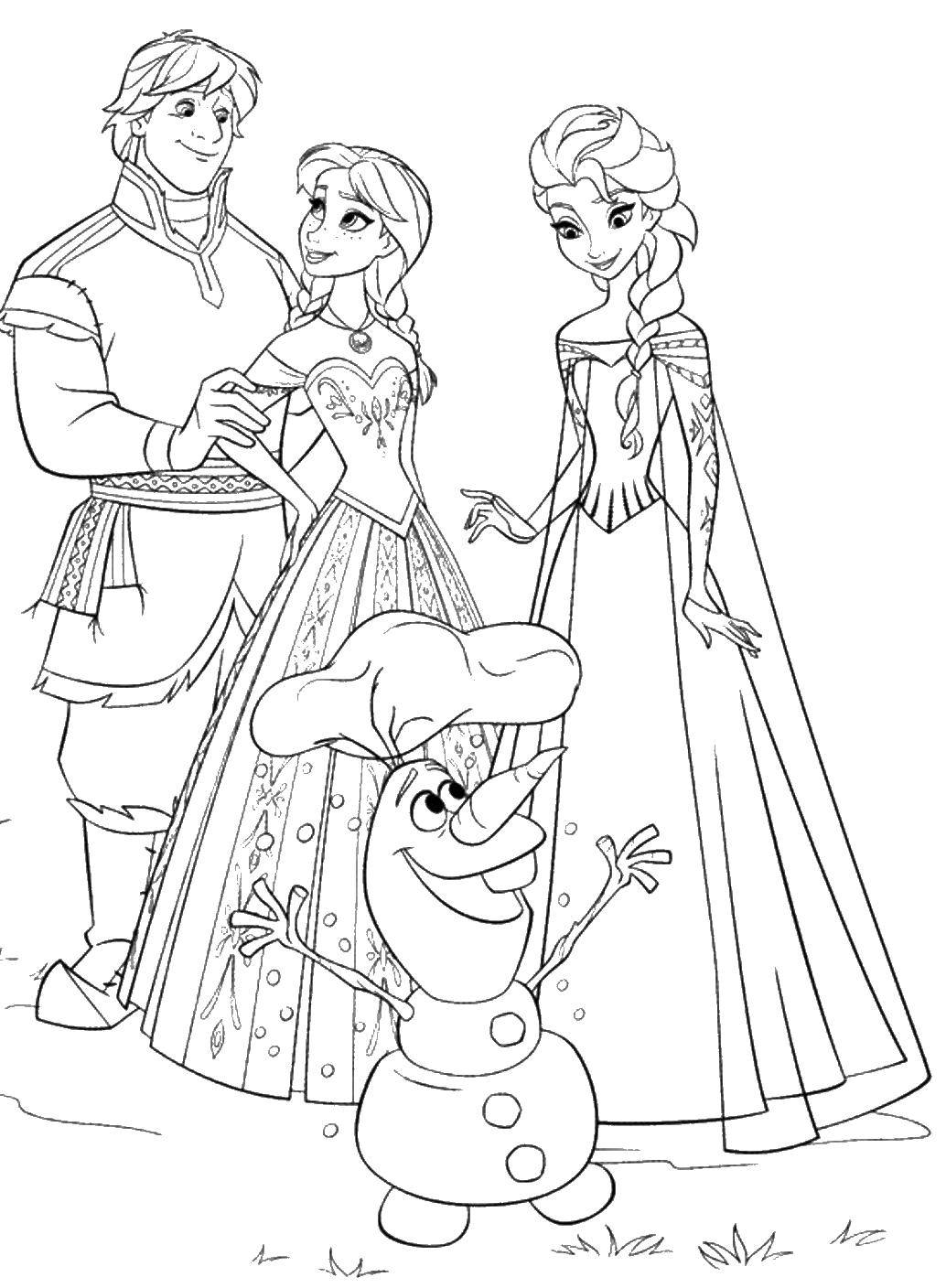 Coloring Cartoon characters cold heart . Category cartoons. Tags:  Disney, Elsa, frozen, Princess.