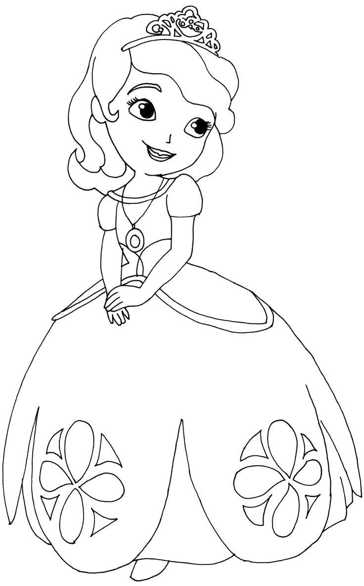 Coloring Princess. Category coloring pages for girls. Tags:  Princess dress.