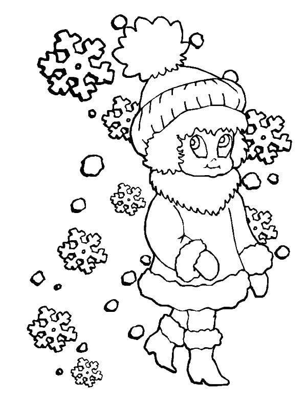 Название: Раскраска Снегурочка. Категория: снег. Теги: снег, дети.