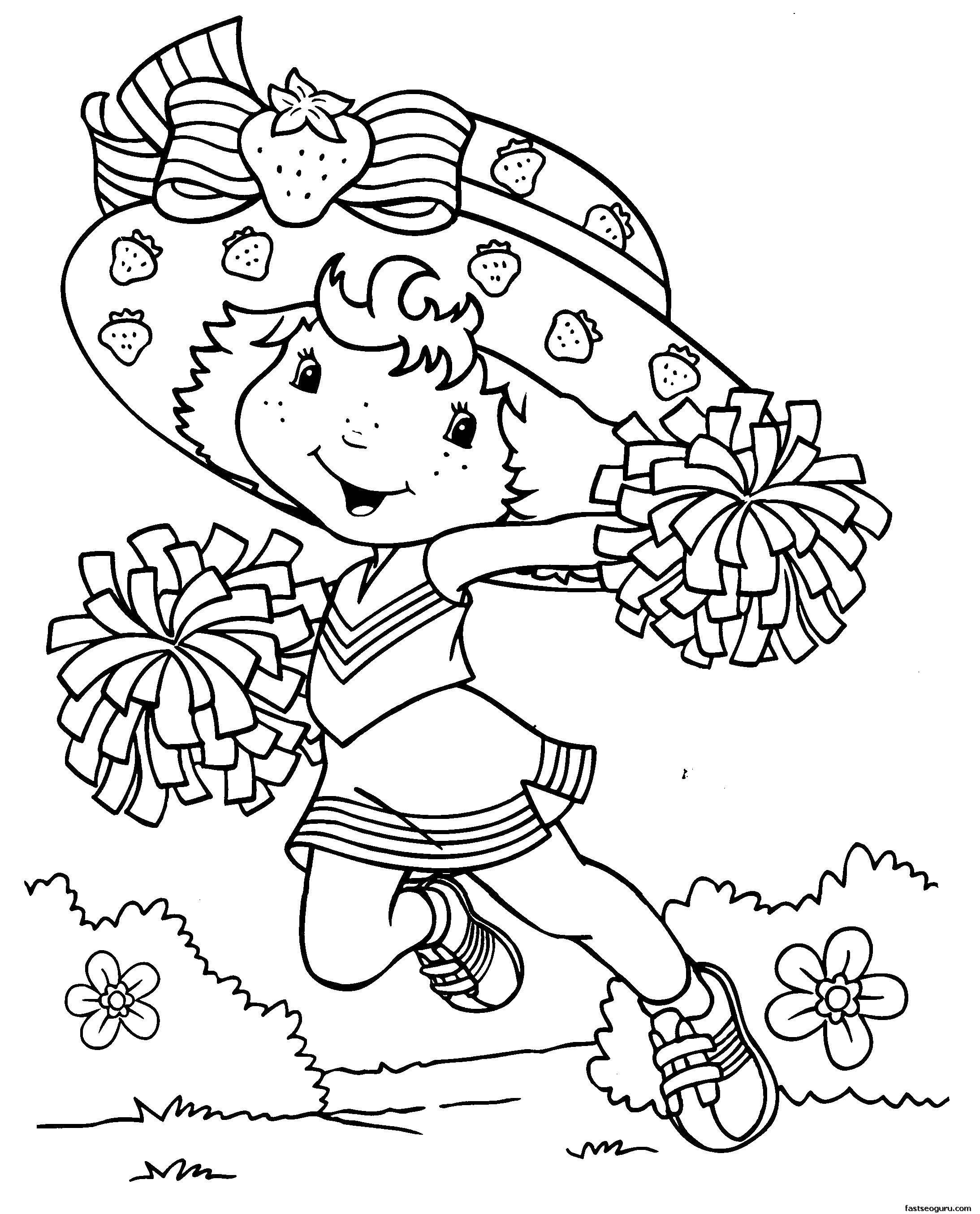 Coloring Girl strawberry. Category cartoons. Tags:  Cartoon character.