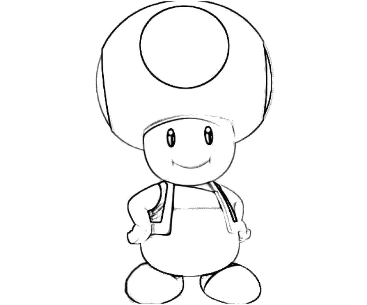 Название: Раскраска Грибочек из марио . Категория: Персонаж из игры. Теги: Игры, Марио.