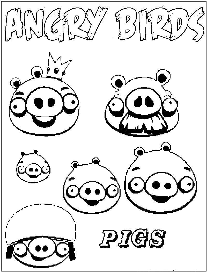 раскраска Свиньи от Angry Birds