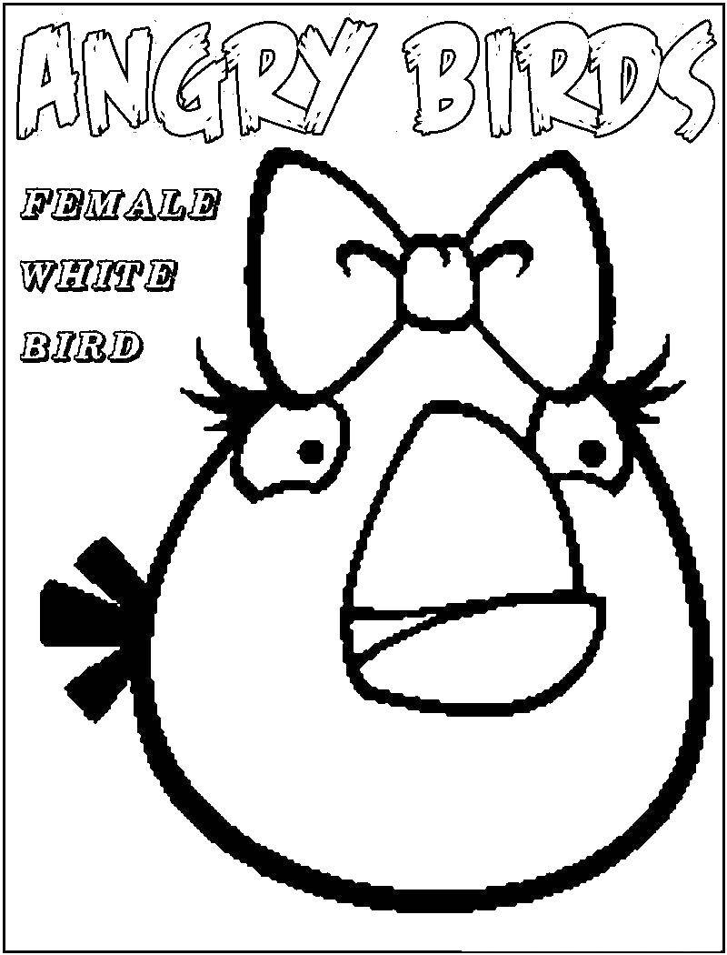 Название: Раскраска Белая птичка. Категория: angry birds. Теги: Игры, Angry Birds .