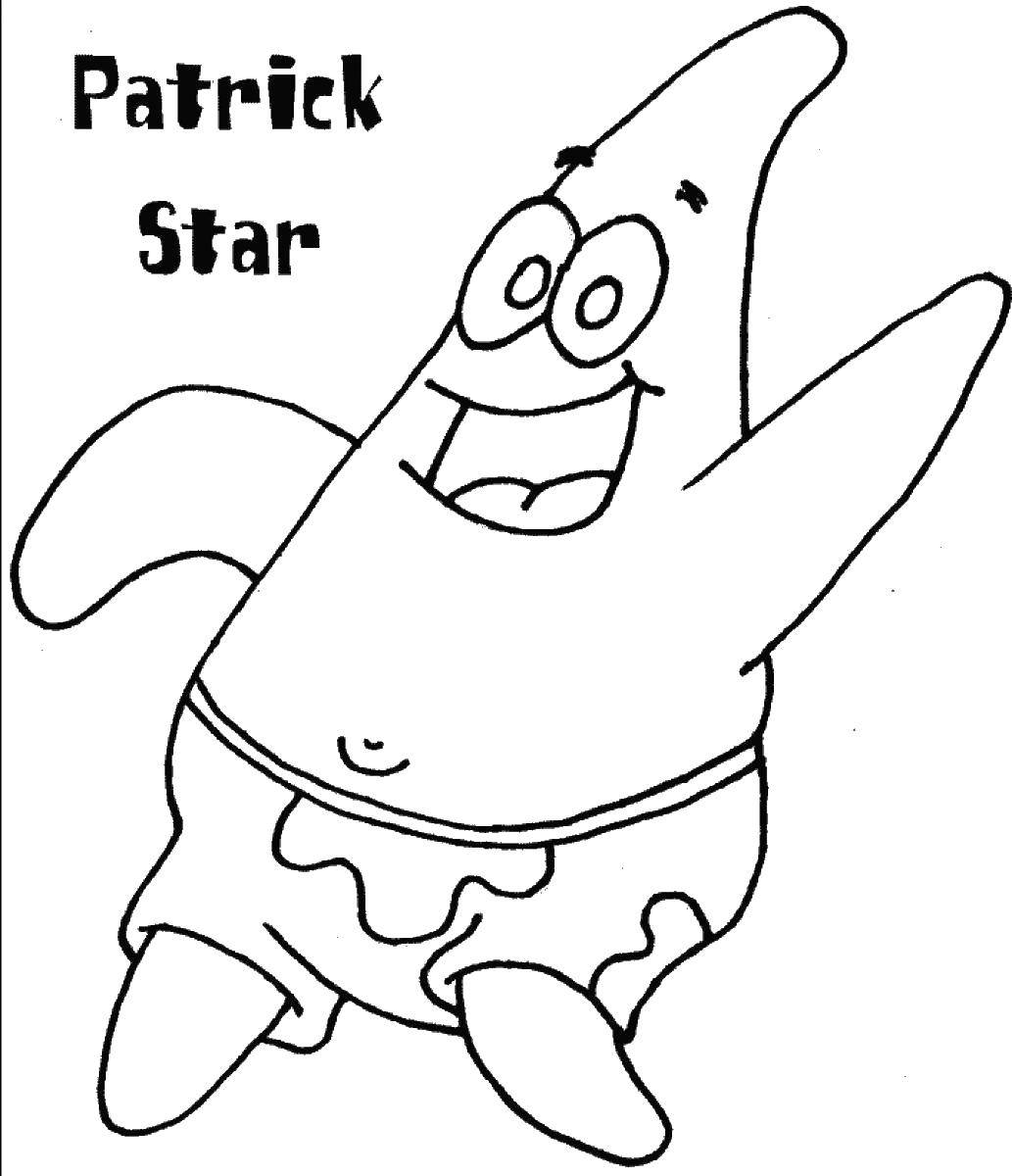 Coloring Patrick star. Category cartoons. Tags:  Cartoon character, spongebob, spongebob, Patrick.