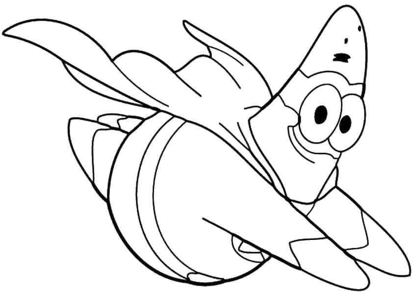 Coloring Patrick superhero. Category cartoons. Tags:  Cartoon character, spongebob, spongebob, Patrick.