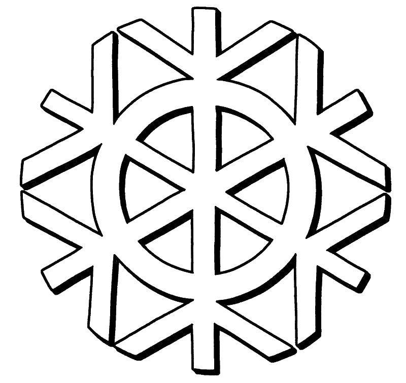 Coloring Snowflake. Category snow. Tags:  snow.