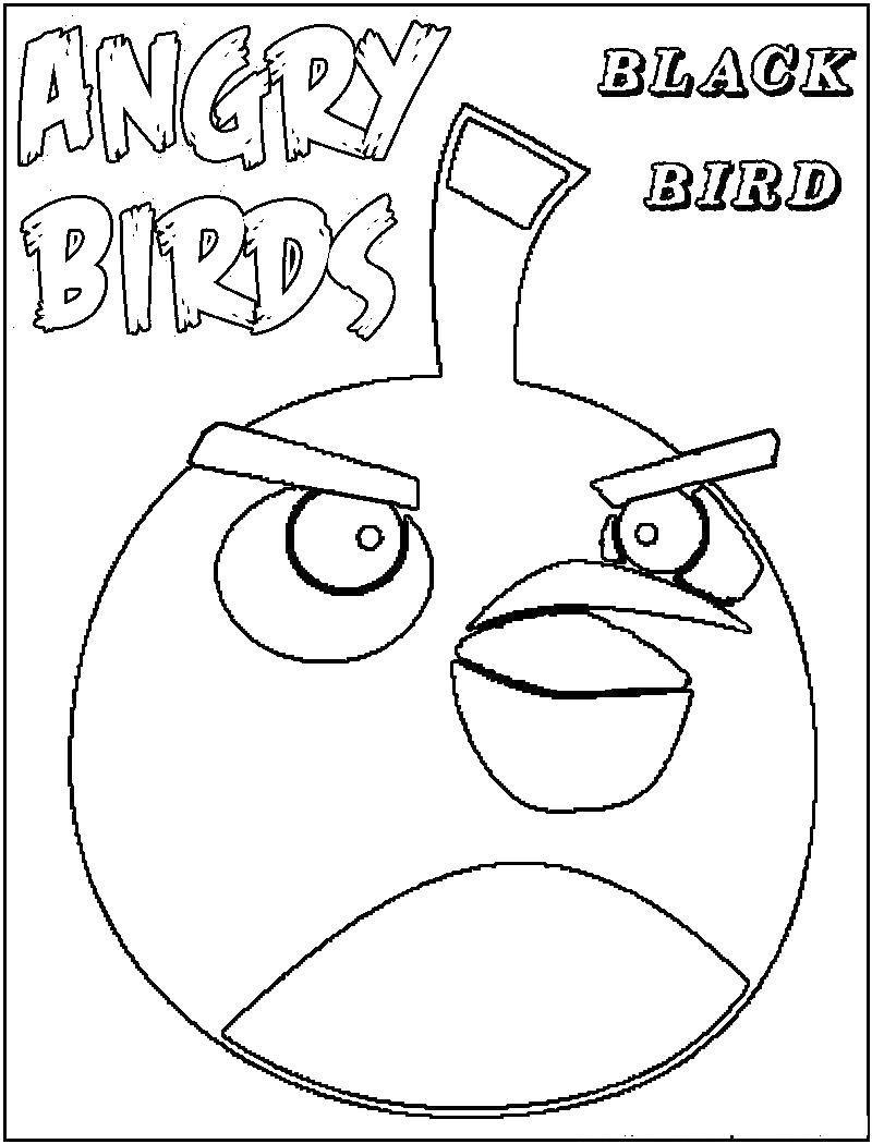Название: Раскраска Чёрная птичка. Категория: angry birds. Теги: Игры, Angry Birds .
