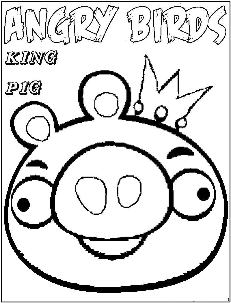 Coloring King pig. Category angry birds. Tags:  Games, Angry Birds .