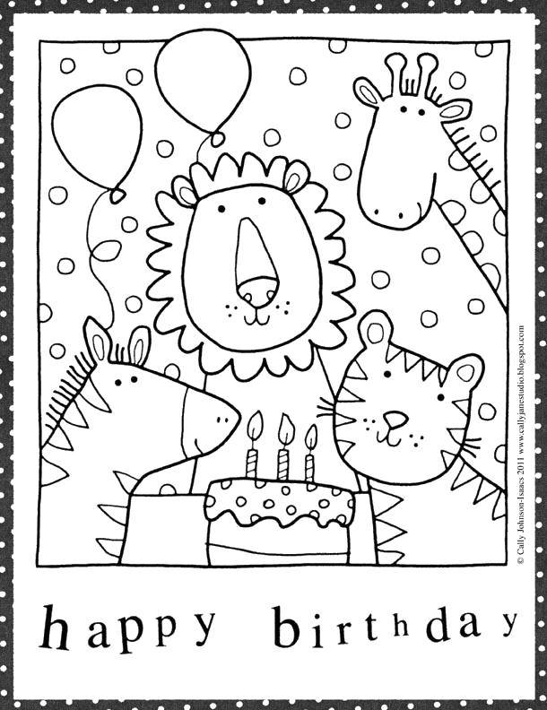 Coloring Greeting card birthday. Category greeting cards. Tags:  Postcard, congratulation.
