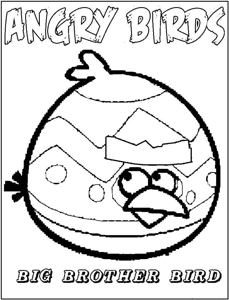 Название: Раскраска Птица большой брат. Категория: angry birds. Теги: Игры, Angry Birds .