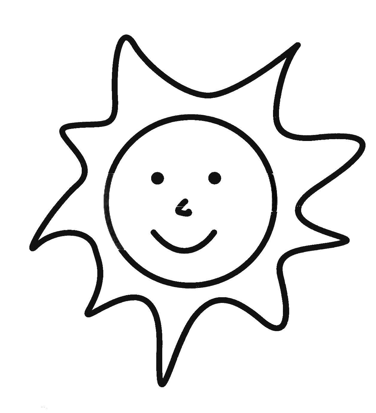 Coloring The sun. Category coloring for little ones. Tags:  the sun.