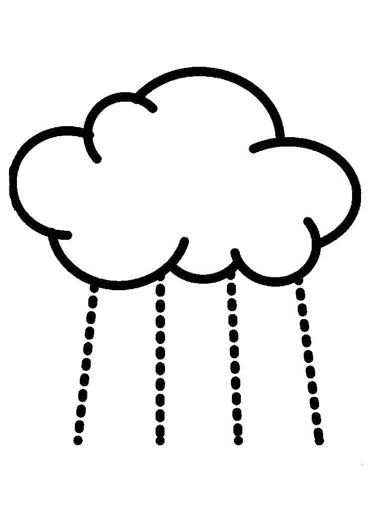 Coloring Cloud cloud and rain. Category coloring for little ones. Tags:  cloud, rain.