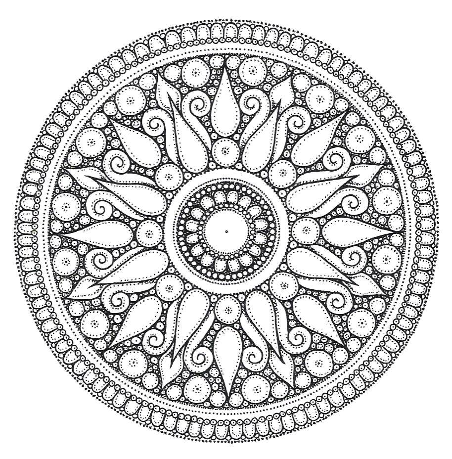 Coloring Patterned circle. Category patterns. Tags:  Patterns, geometric.