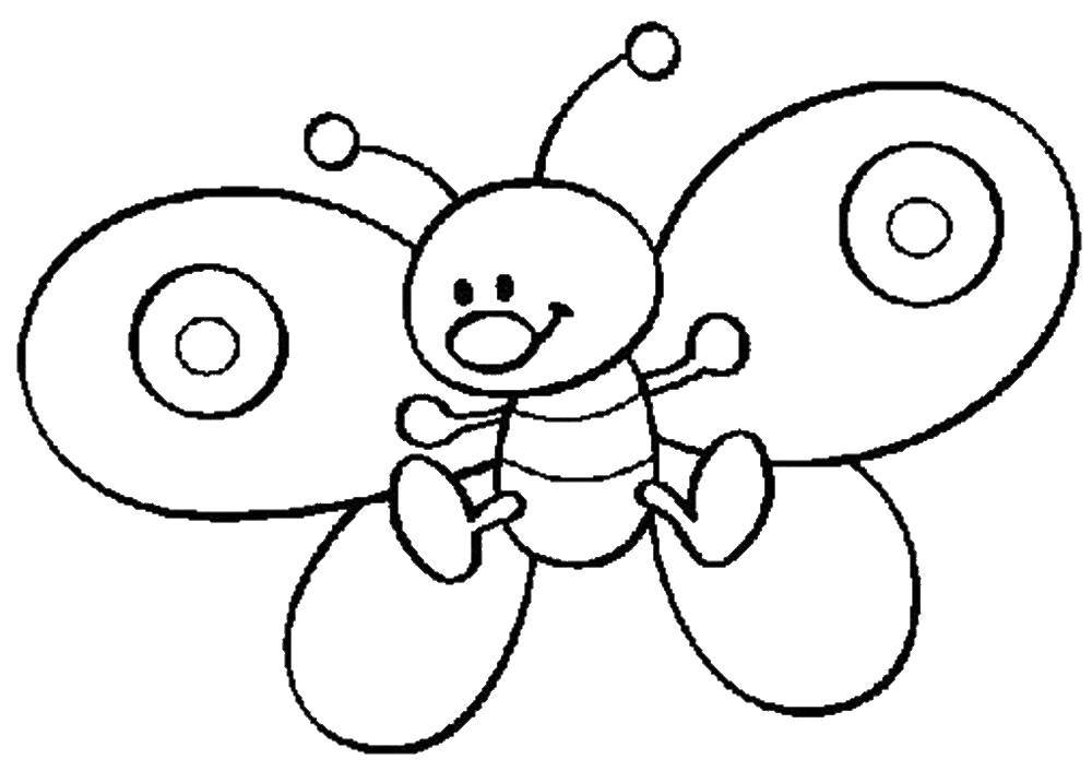 Название: Раскраска Бабочка. Категория: раскраски для маленьких. Теги: бабочка.