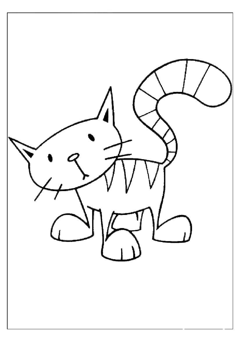 Coloring Cat. Category cartoons. Tags:  Cat.