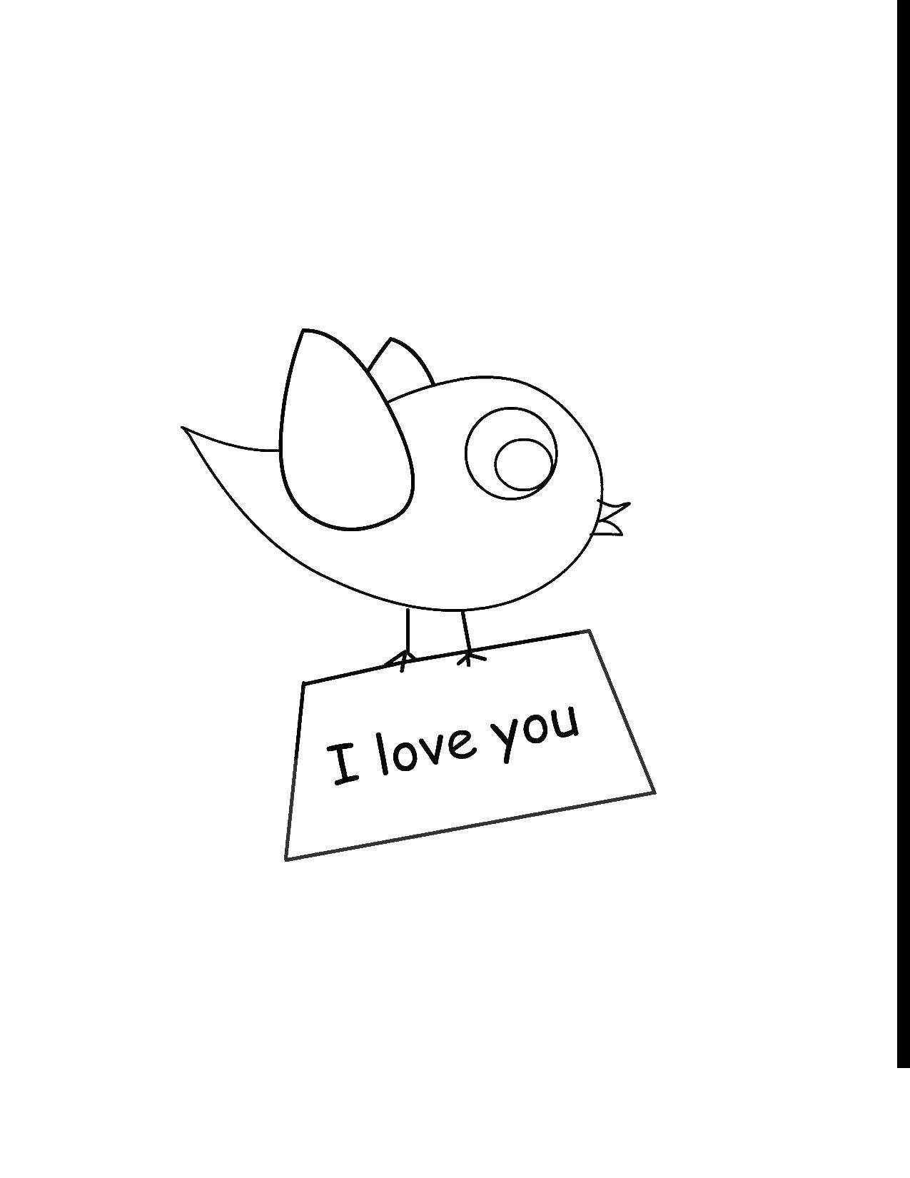 Coloring Bird with letter. Category birds. Tags:  birds.