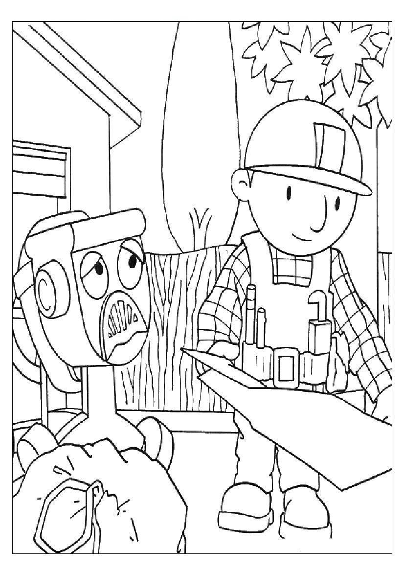 Coloring Builder. Category cartoons. Tags:  Builder.