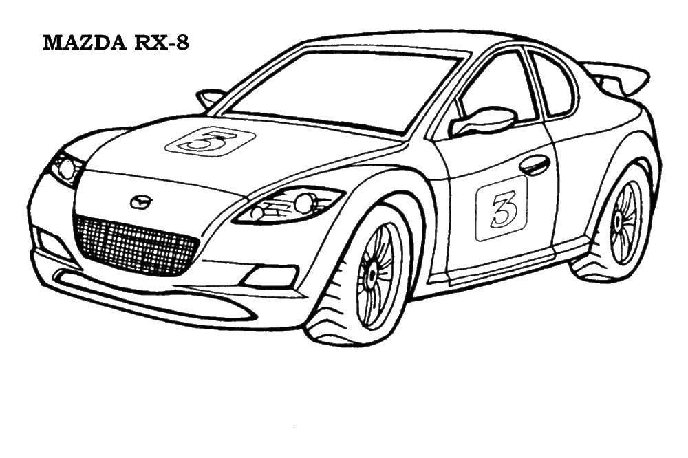 Название: Раскраска Mazda. Категория: машины. Теги: мазда, машина.