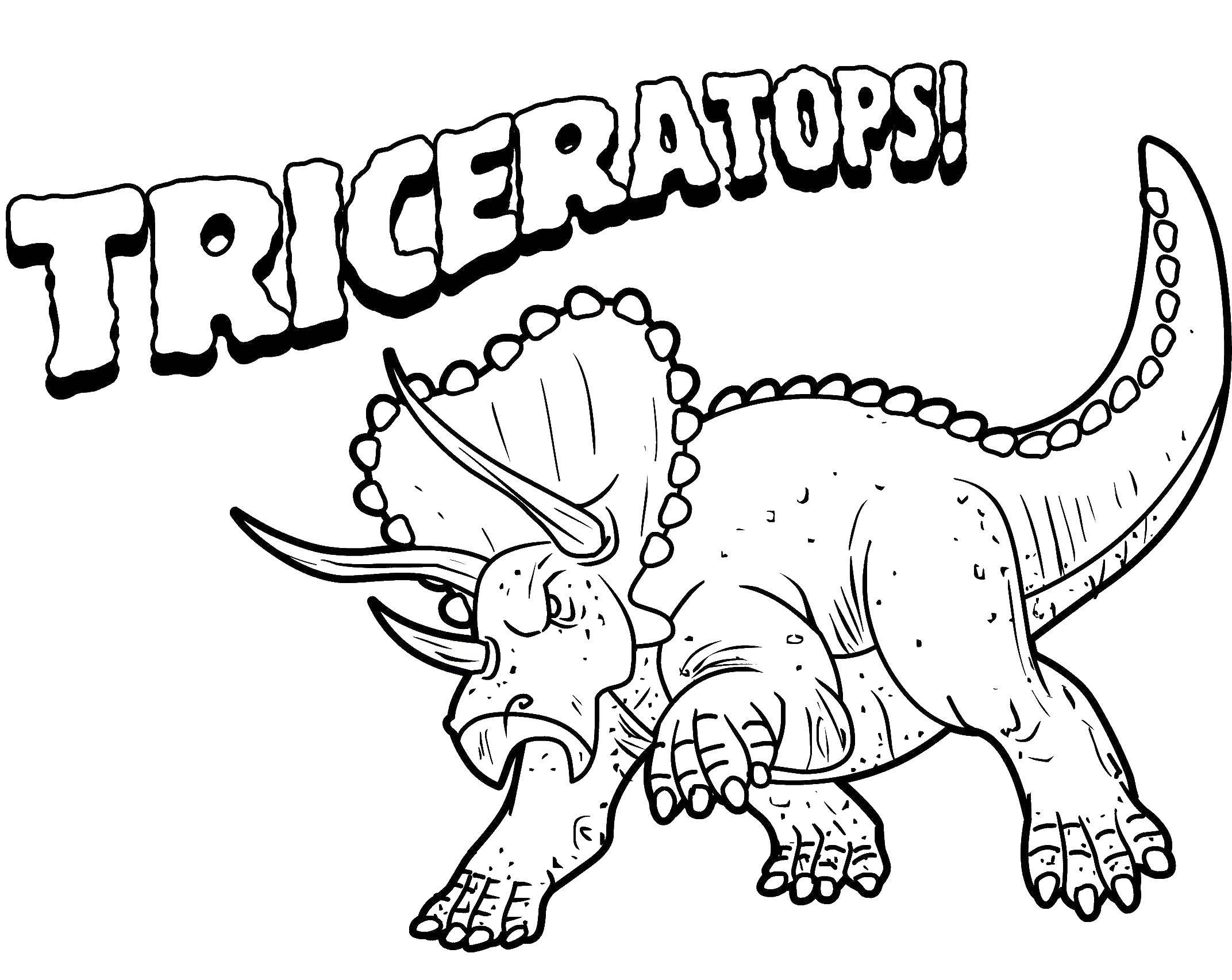 Coloring Triceraptor. Category dinosaur. Tags:  Triceratops, dinosaur.