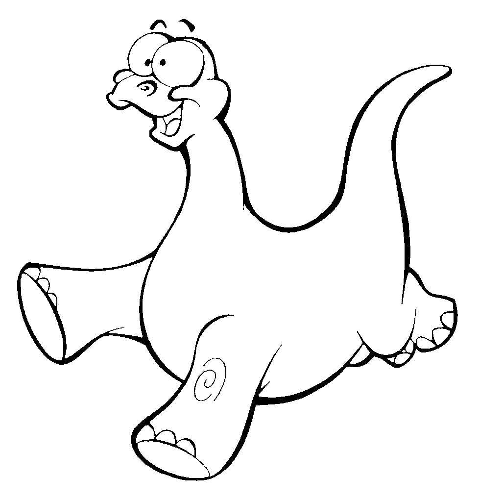 Розмальовки  Бронтозаврик. Завантажити розмальовку Динозаври.  Роздрукувати ,динозавр,