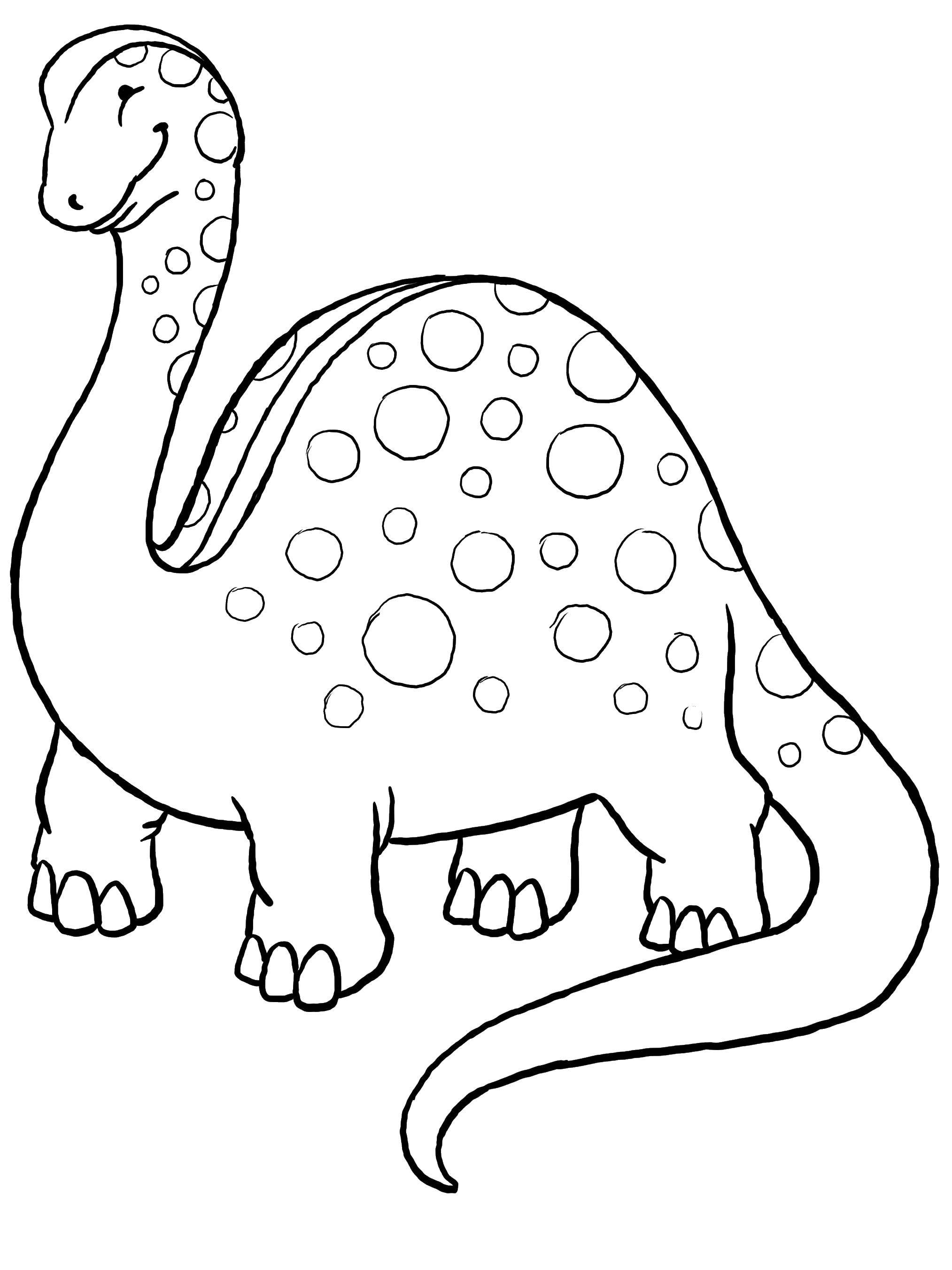 Розмальовки  Бронтозаврик. Завантажити розмальовку Динозаври, бронтозавр.  Роздрукувати ,динозавр,