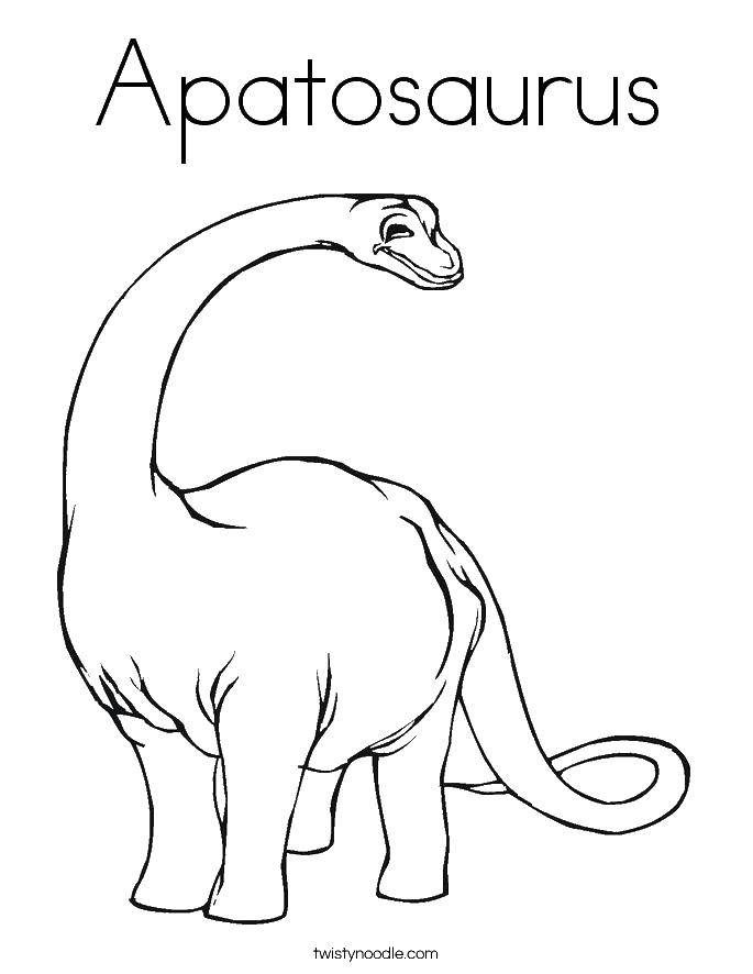 Название: Раскраска Апатозавр. Категория: динозавр. Теги: Динозавры.