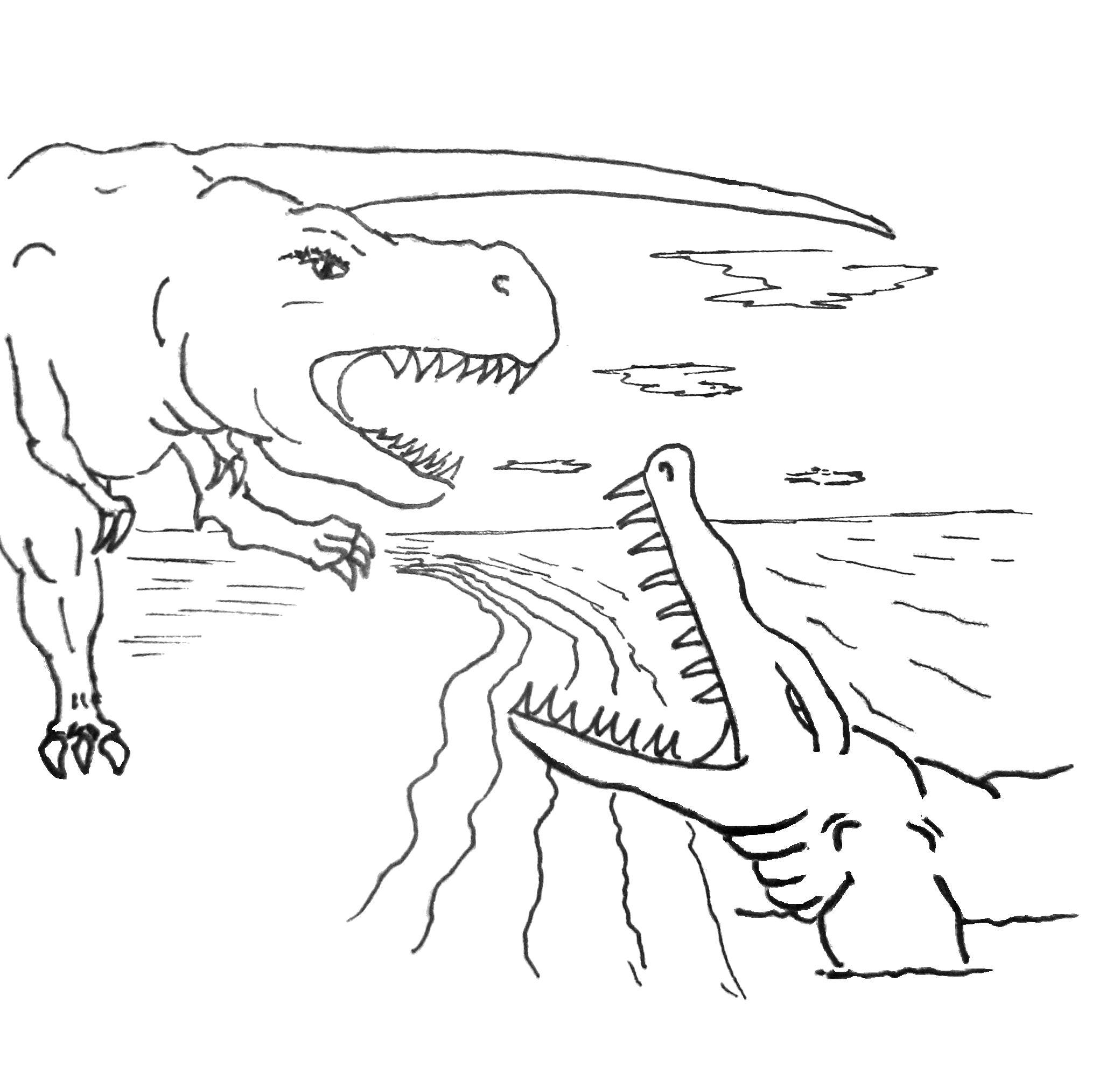 Coloring Fight dinosaurs. Category dinosaur. Tags:  Dinosaurs.