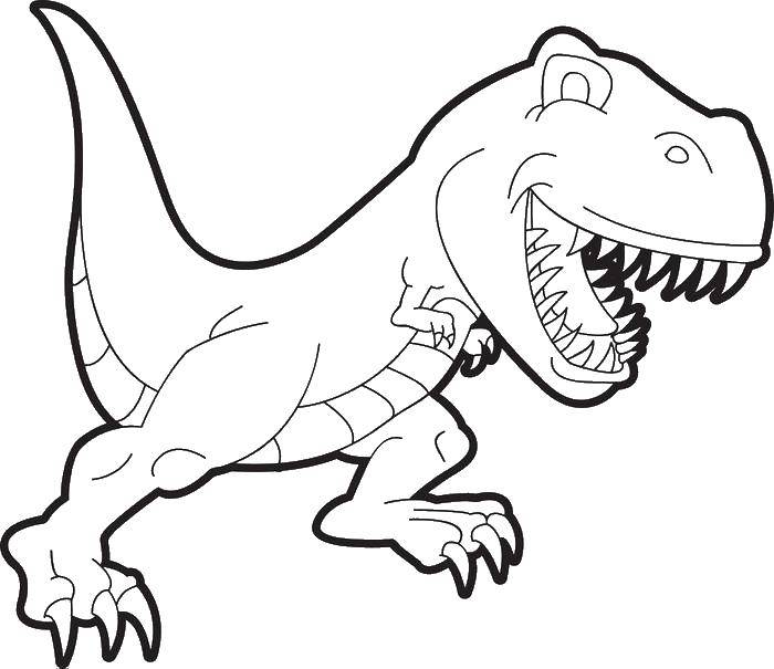 Название: Раскраска Тираннозавр рэкс. Категория: динозавр. Теги: Динозавры.