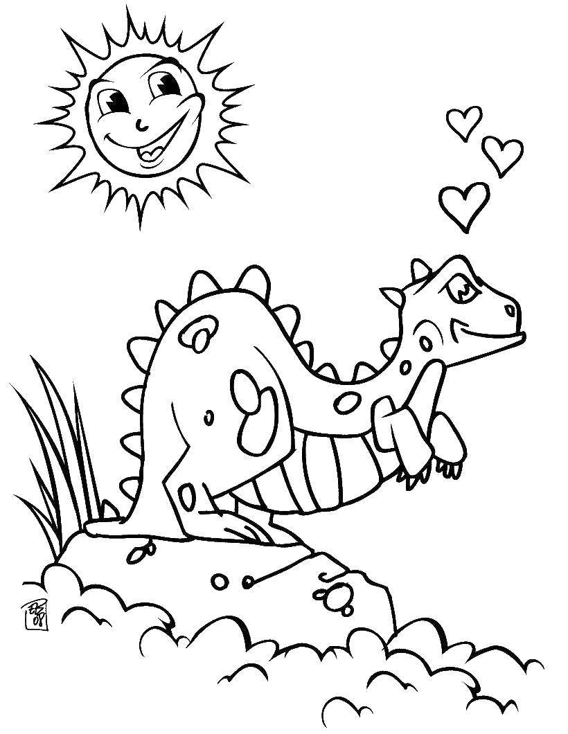 Coloring Love the dinosaur. Category dinosaur. Tags:  Dinosaurs.
