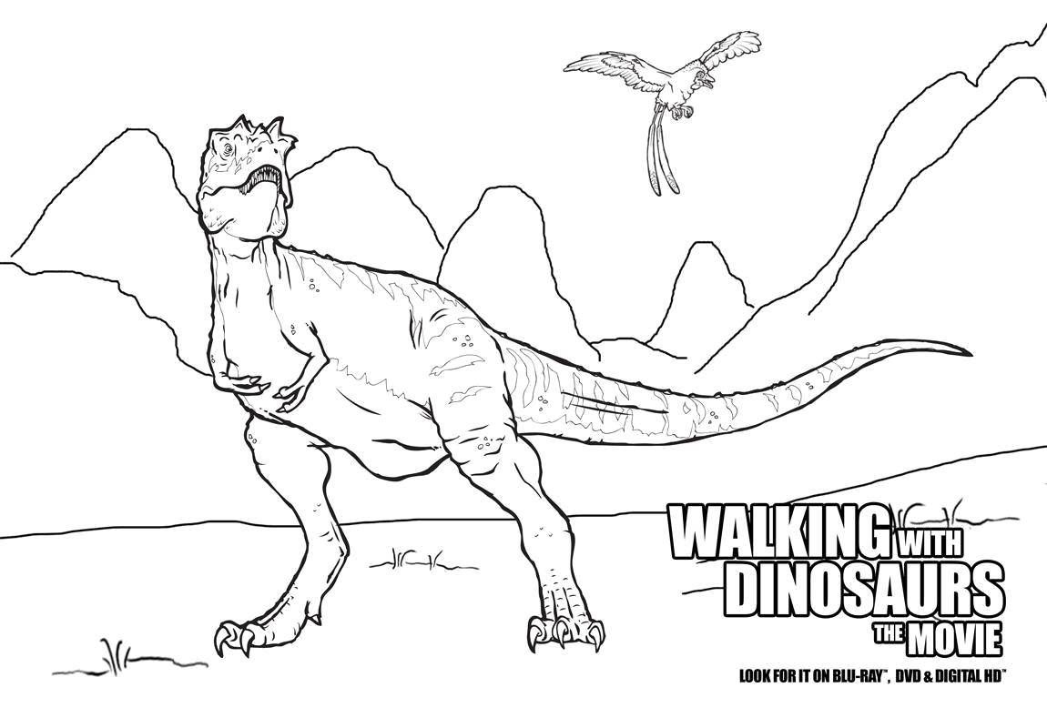 Название: Раскраска Прогулка с динозаврами. Категория: динозавр. Теги: Динозавры.