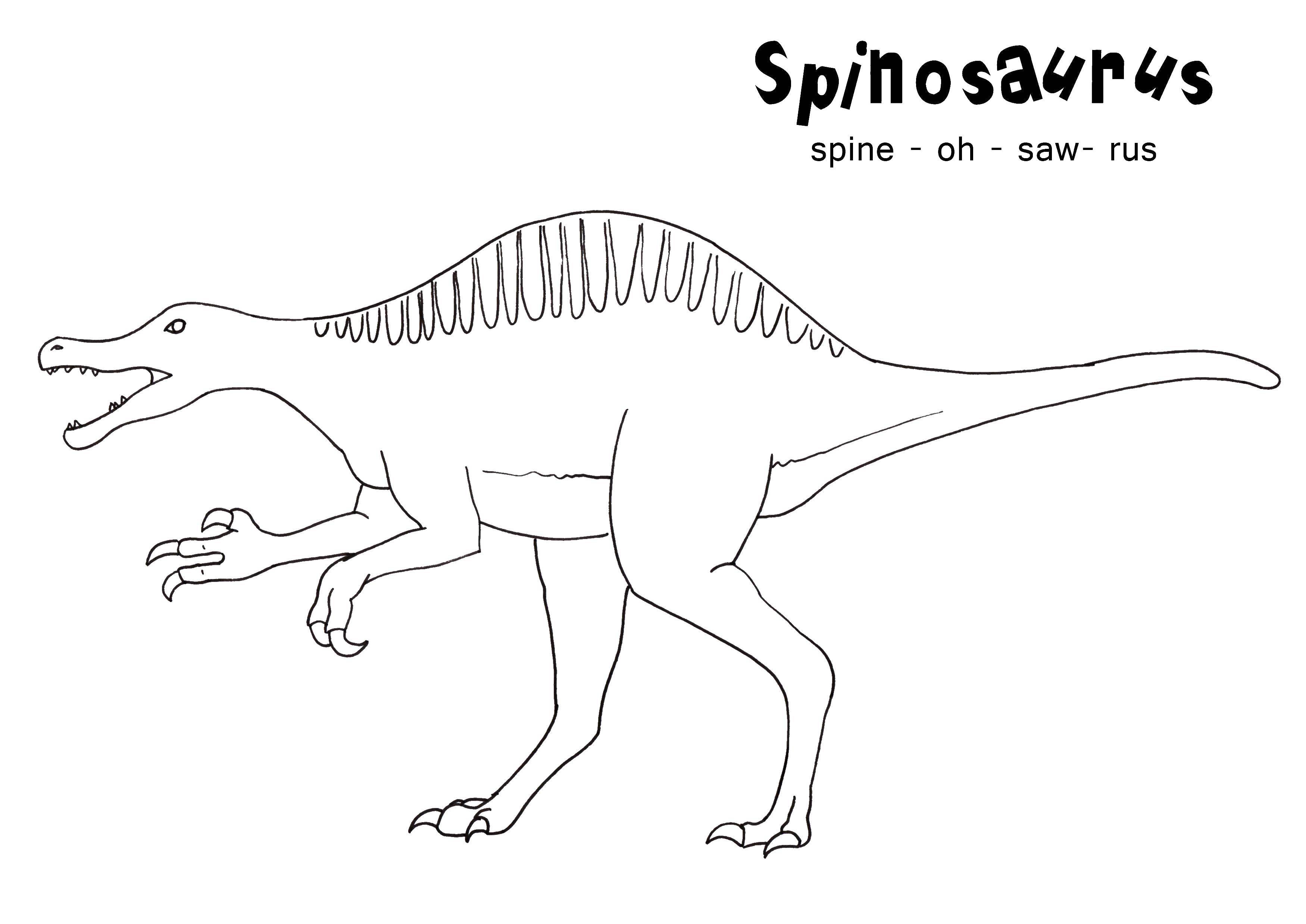 Название: Раскраска Спинозавр. Категория: динозавр. Теги: Динозавры.