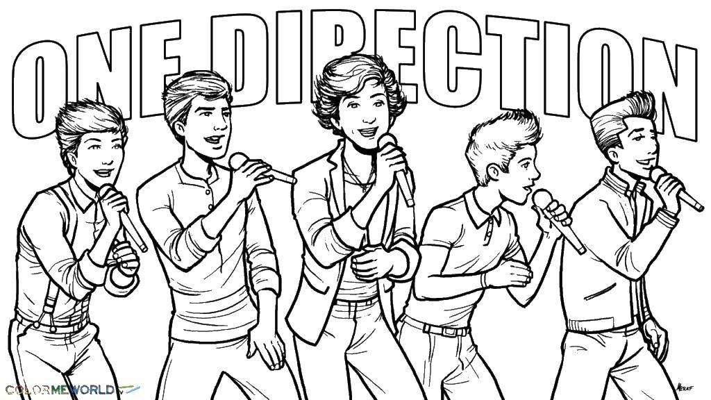 Название: Раскраска Группа one direction. Категория: раскраски. Теги: Группа, One Direction.