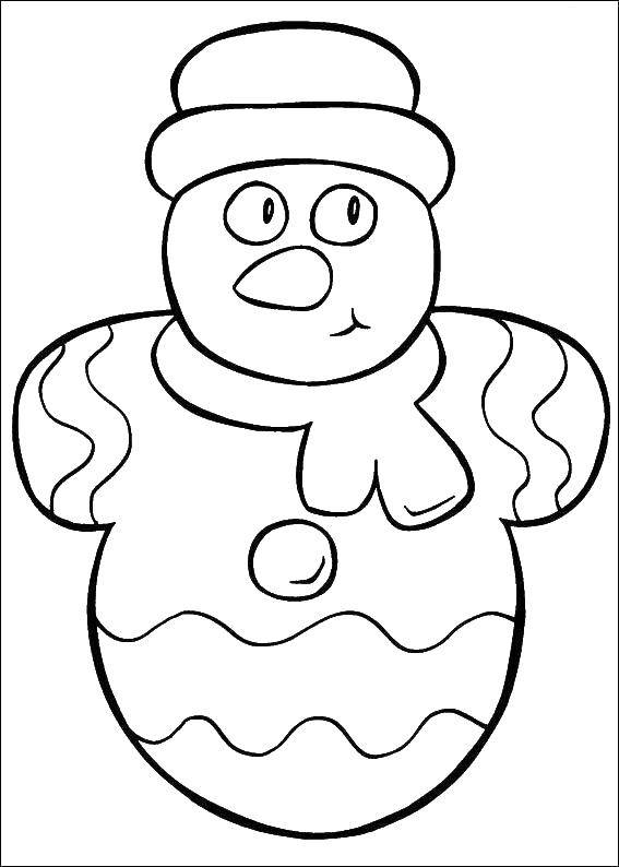 Название: Раскраска Снеговик. Категория: раскраски для маленьких. Теги: снеговик.