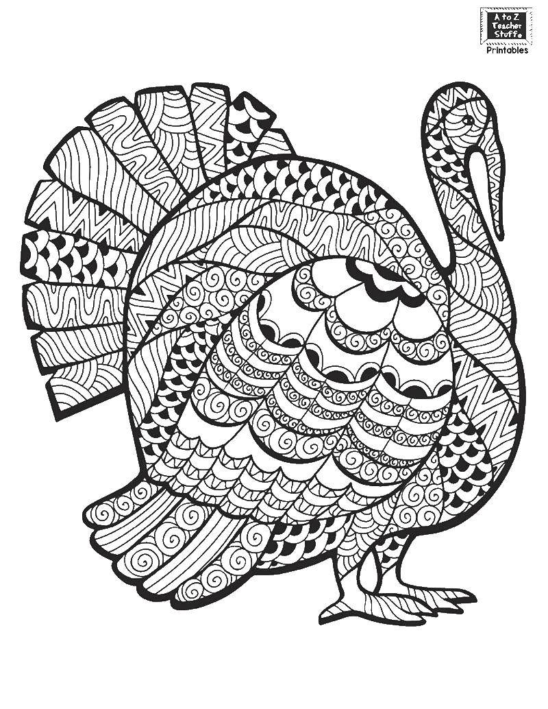 Coloring Patterned Turkey. Category pattern . Tags:  Patterns, animals.