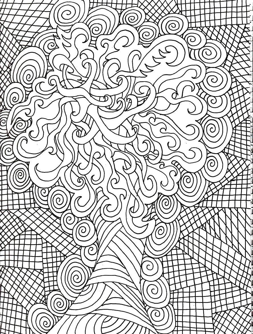 Coloring Magic tree. Category patterns. Tags:  Patterns, geometric.