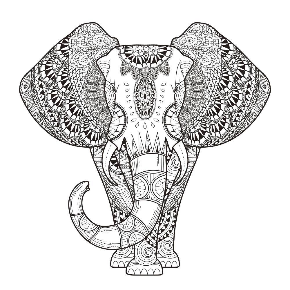 Coloring Ethnic elephant. Category patterns. Tags:  Patterns, ethnic.