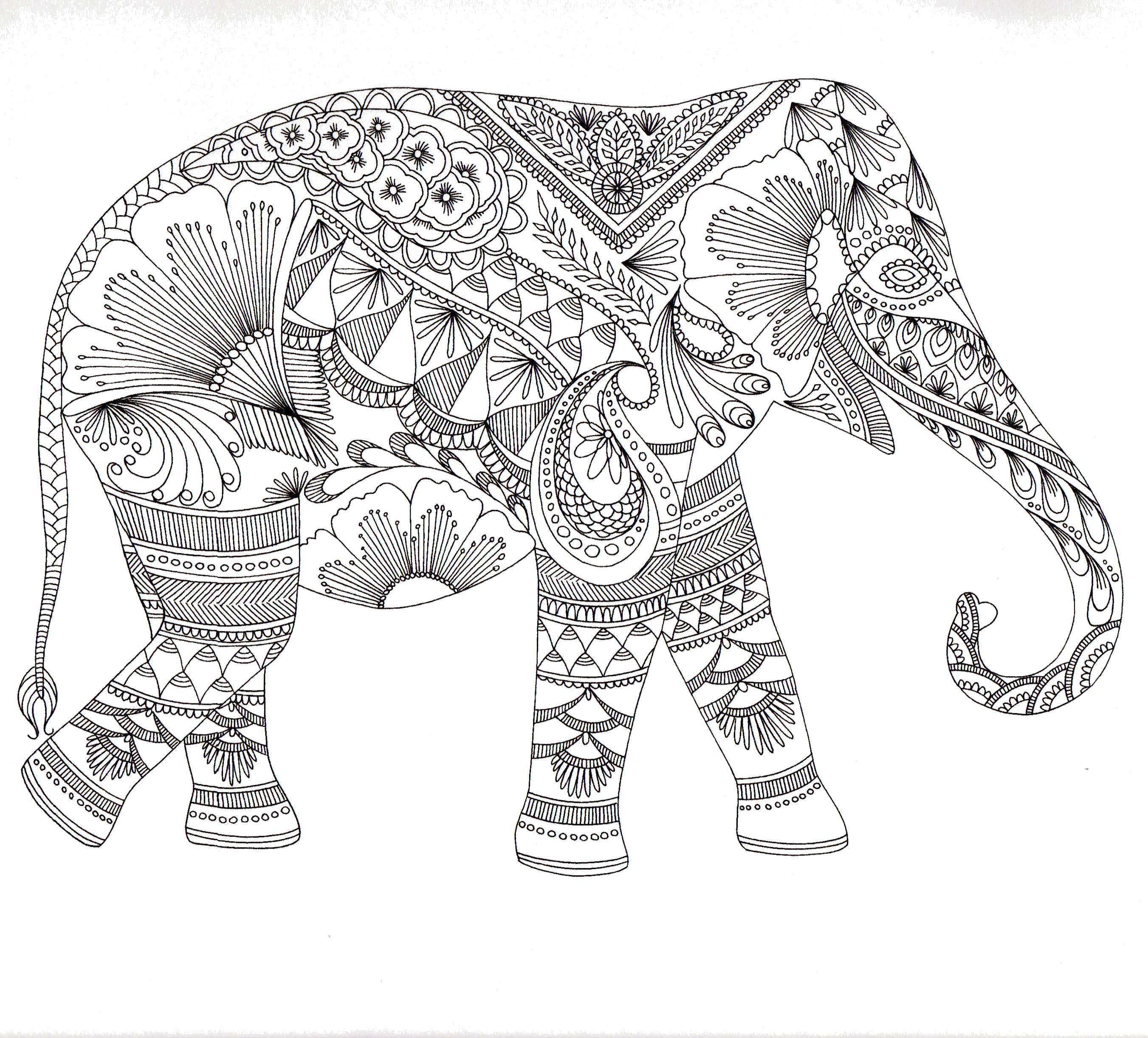Название: Раскраска Этнический слон. Категория: узоры. Теги: Узоры, этнические.