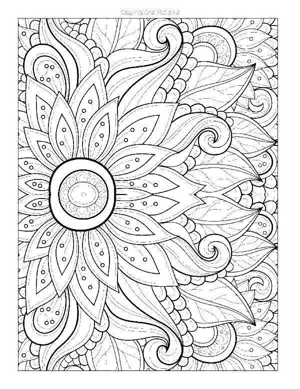 Coloring Relaxing pattern with flower. Category coloring antistress. Tags:  Bathroom with shower.