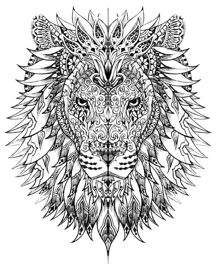 Coloring Ethnic lion. Category patterns. Tags:  Patterns, ethnic.