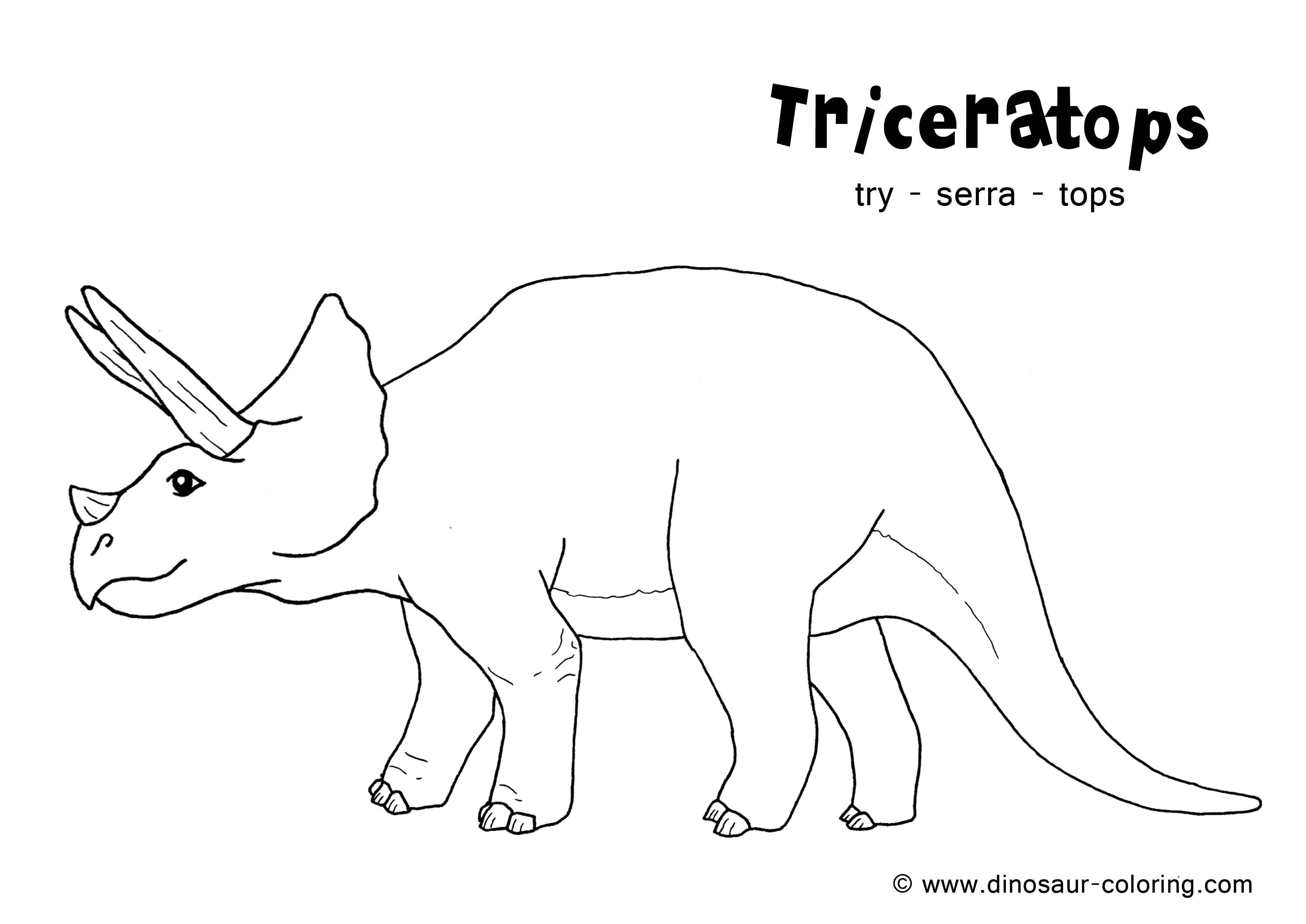Трицератопс в профиль — раскраска