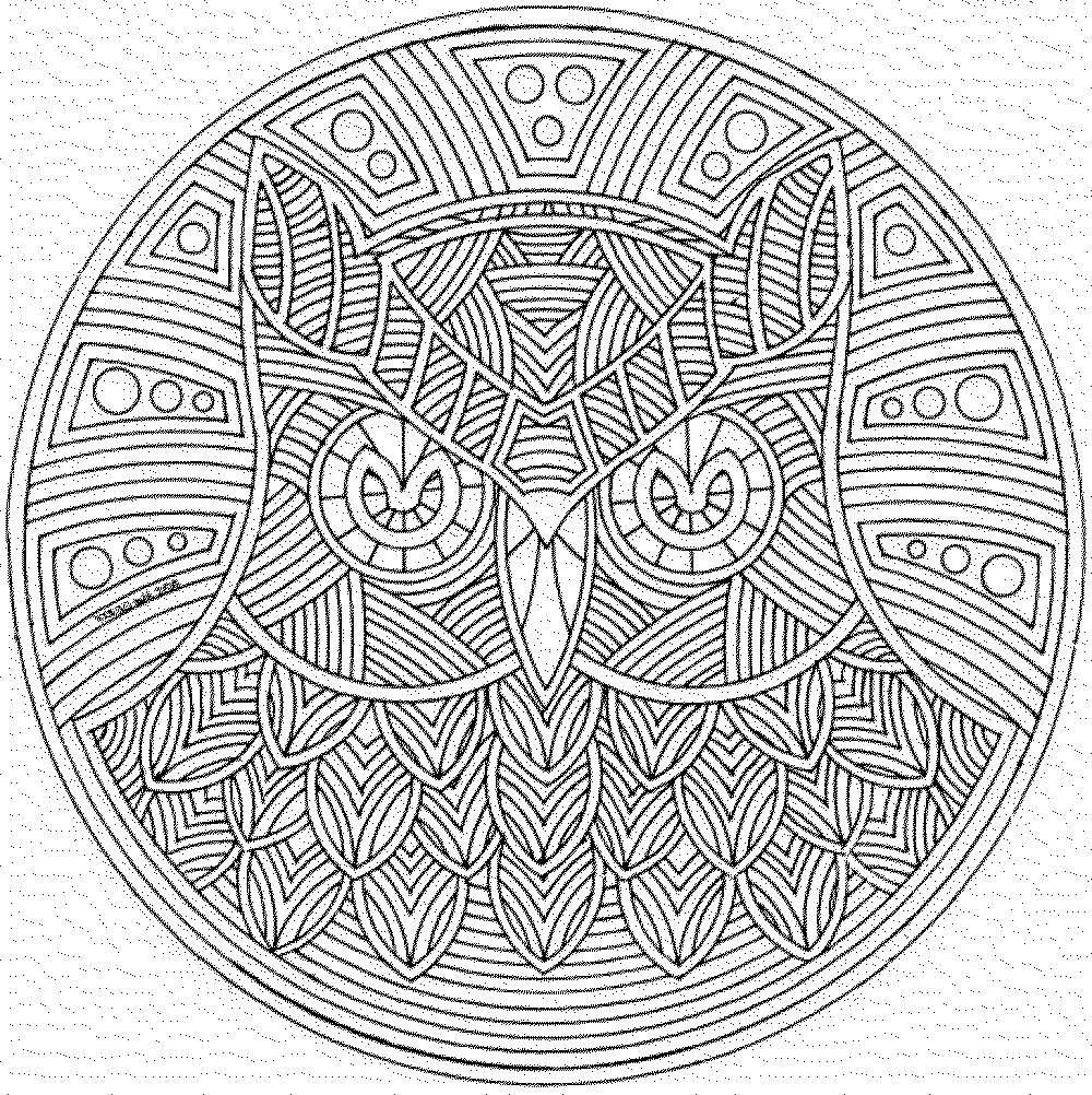 Coloring Patterned owl. Category patterns. Tags:  Patterns, geometric.