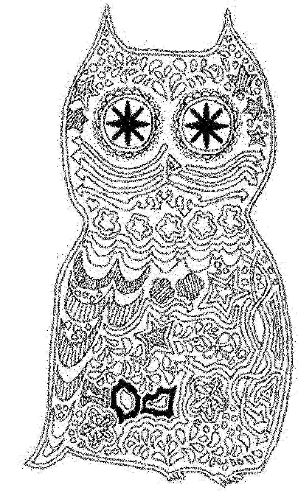 Coloring Patterned owl. Category pattern . Tags:  Patterns, ethnic.