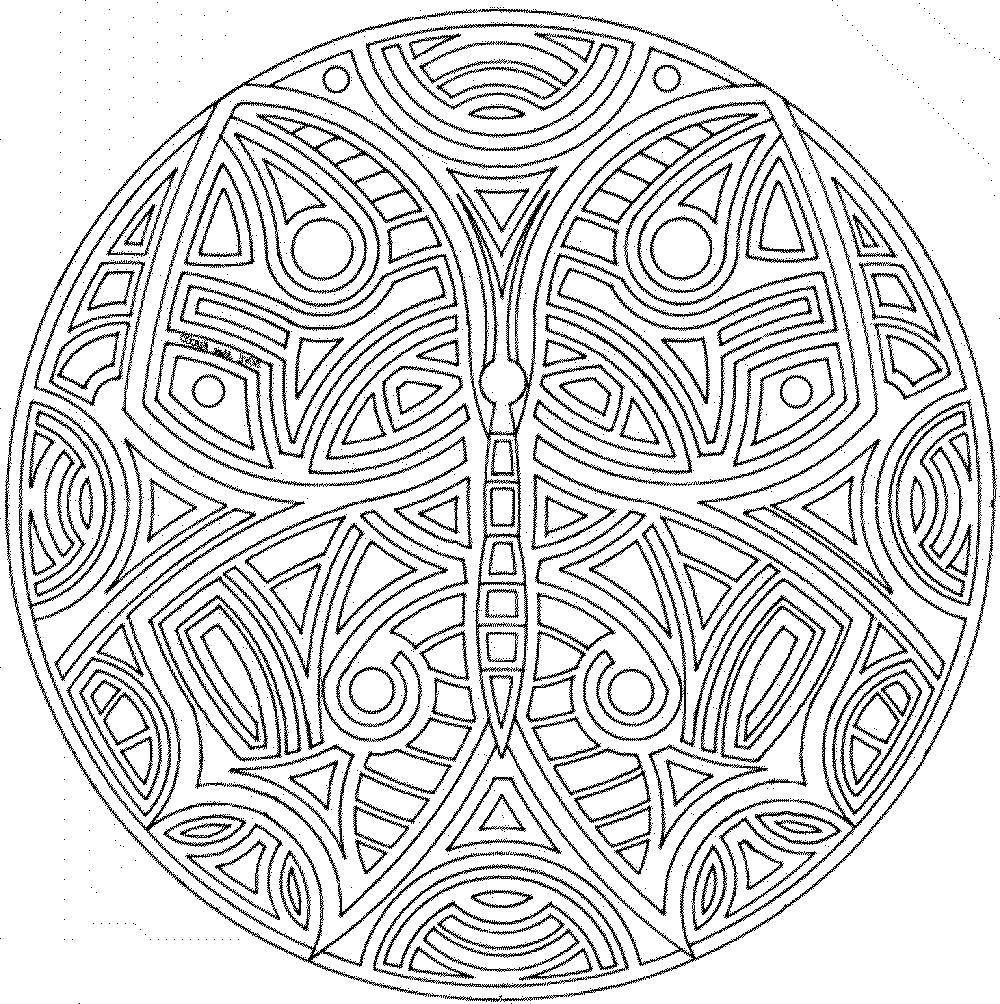Coloring Patterned circle. Category patterns. Tags:  Patterns, geometric.