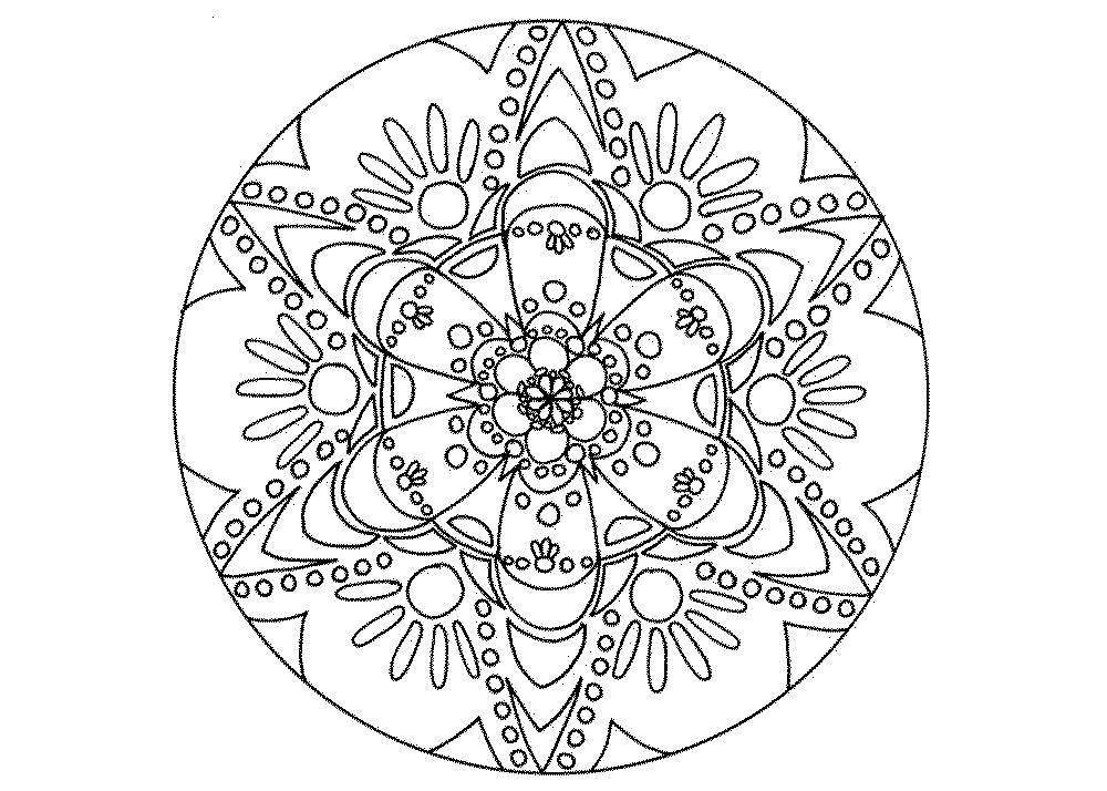 Название: Раскраска Узорный круг. Категория: узоры. Теги: Узоры, цветок.