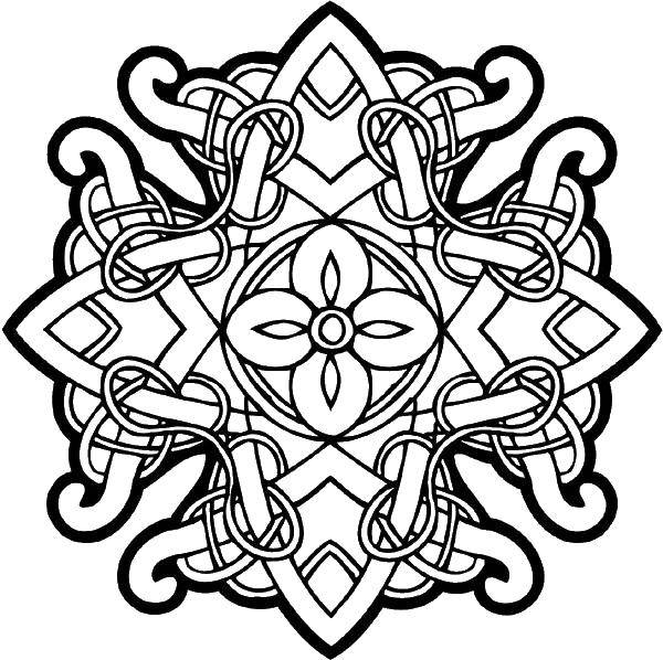 Coloring Patterned flower. Category patterns. Tags:  Patterns, flower.