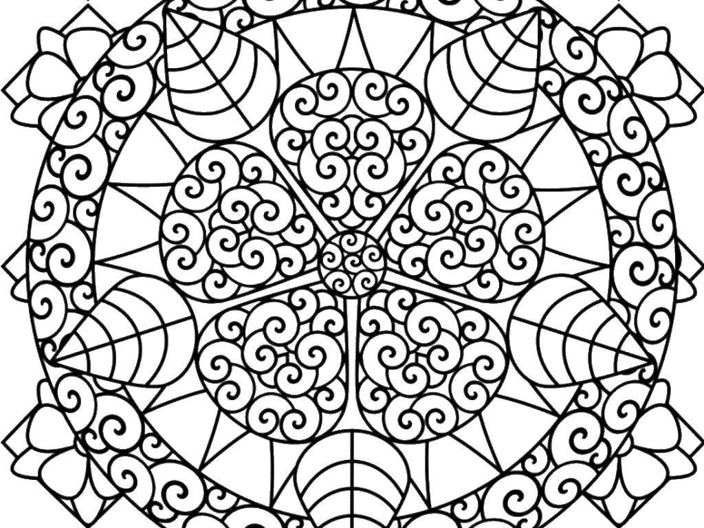 Coloring Beautiful patterned flower. Category coloring pages for teenagers. Tags:  Patterns, flower.