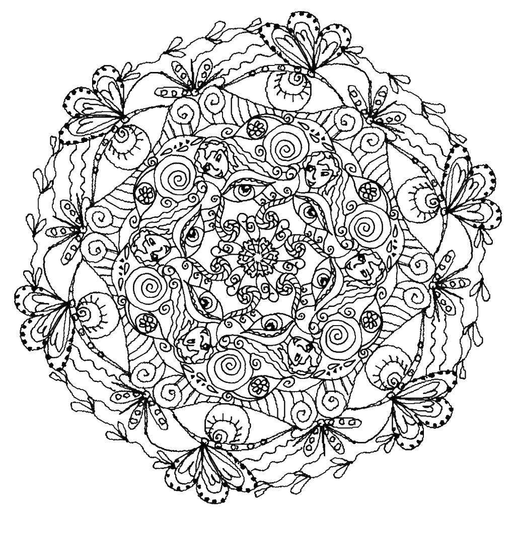 Coloring Relaxing pattern. Category coloring pages for teenagers. Tags:  Bathroom with shower.